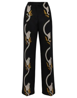 Let Loose PantsMelograno Black & White in Cady Wool