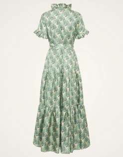 Long And Sassy DressFans Mint in Silk Twill