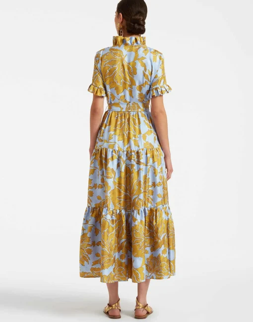 Long And Sassy DressTangle Light Blue in Silk Twill