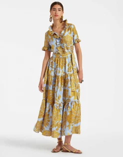 Long And Sassy DressTangle Light Blue in Silk Twill