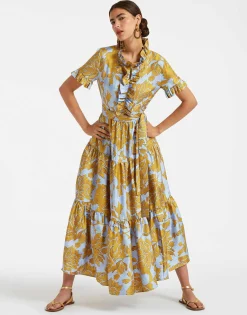 Long And Sassy DressTangle Light Blue in Silk Twill