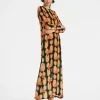 Long Sleeve Swing DressArcturus Blue Petrol in Velvet Devoré