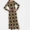 Long Sleeve Swing DressTackle Black in Sablé