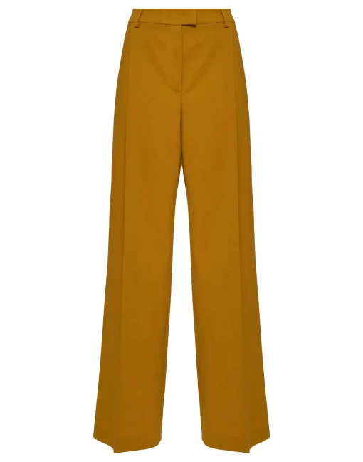 Loose PantsSolid Dark Yellow in Stretch Wool