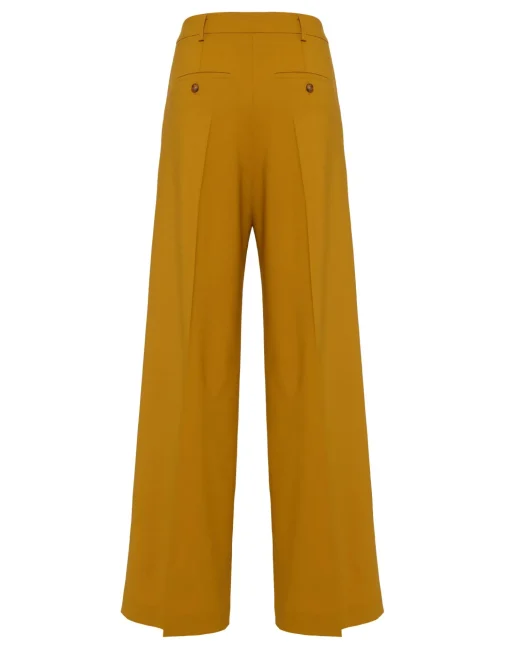 Loose PantsSolid Dark Yellow in Stretch Wool