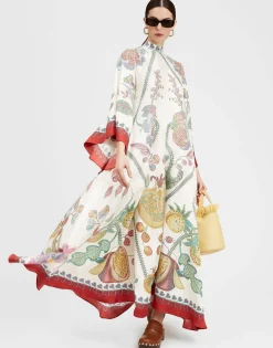 Magnifico DressGrenadilla Placée Off White in Silk Twill