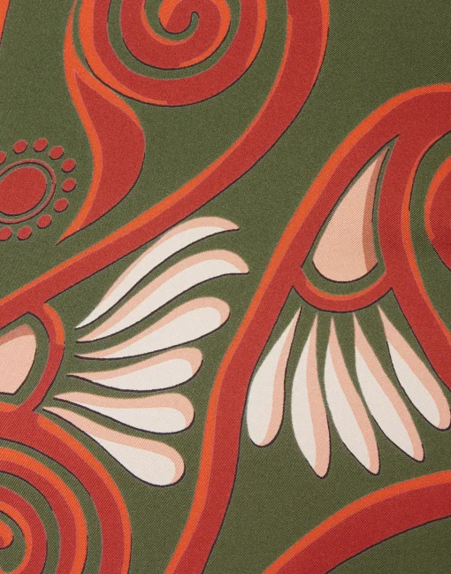Magnifico DressKerylos Placée Dark Green in Silk Twill