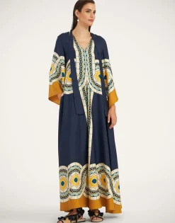 Magnifico DressMudejar Placée Blue in Silk Twill