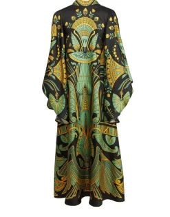 Magnifico Midi DressThe Nile Placée Black in Silk Twill