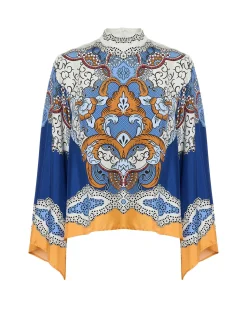 Make An Exit TopPortal Placée Light Blue in Silk Twill