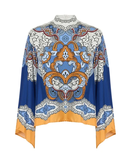 Make An Exit TopPortal Placée Light Blue in Silk Twill