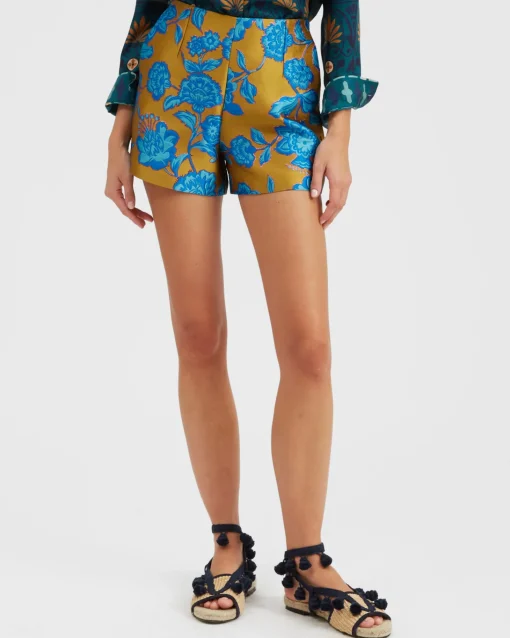 Margarita ShortsHottie Turquoise in Jacquard
