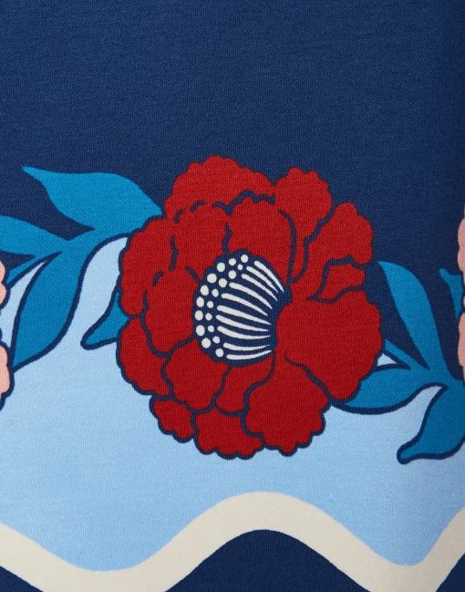 Meditation PonchoWhitsun Placée Blue in Jersey Interlock