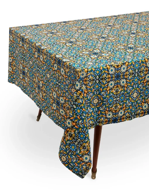 Medium Tablecloth (180x280)Confetti Blu in Linen