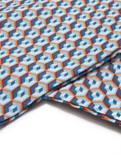 Medium Tablecloth (180x280)Cubi Blu in Linen