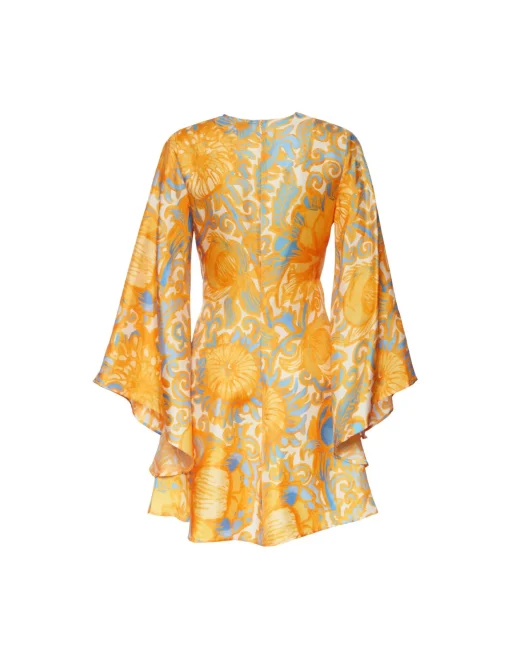 Mini Magnifico DressAnemone Orange in Silk Twill