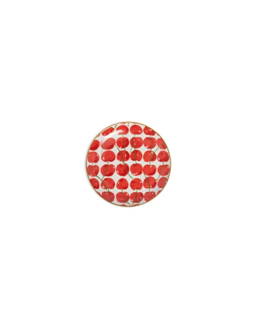 Mini PlateCherries Ivory in Porcelain