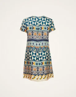 Mini Swing DressCasareale Small Placèe Cream in Silk Twill