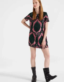 Mini Swing DressOltrarno Pink in Jacquard