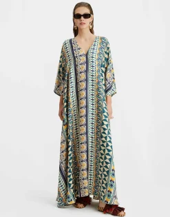 Muumuu DressCasareale Small Placèe Cream in Silk Twill