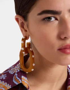 Nefertiti Double EarringsSolid Rust in Acrylic Resin