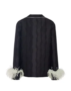 Nile JacketThe Nile Black in Jacquard With Feathers