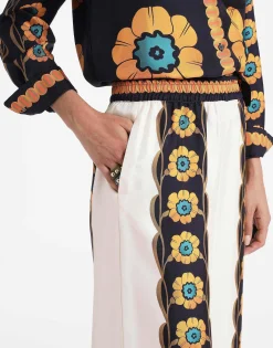 Palazzo PantsDaisychain Placée Orange in Silk Twill