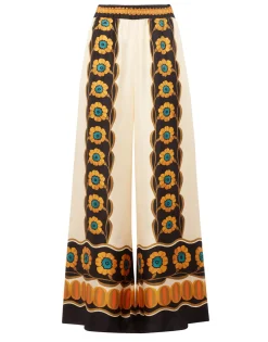 Palazzo PantsDaisychain Placée Orange in Silk Twill