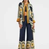 Palazzo PantsMudejar Placée Blue in Silk Twill