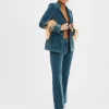 24/7 PantsLight Blue in Velvet With Feathers