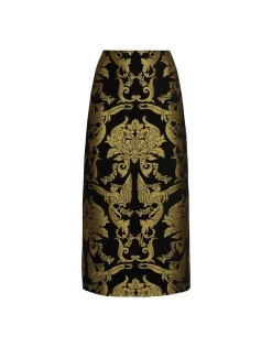 Pencil SkirtCherubs Black in Jacquard