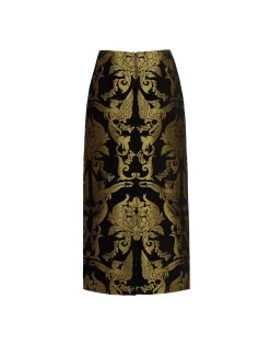 Pencil SkirtCherubs Black in Jacquard