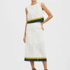 Pencil SkirtClover White in Embroidered Cotton