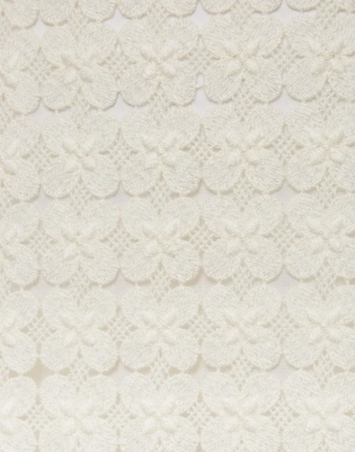 Pencil SkirtClover White in Embroidered Cotton