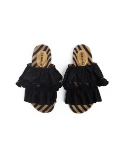 Pimento SlideSolid Black in Viscose & Jute