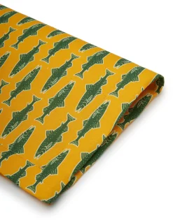 Placemat Set Of 2Como Fish Yellow in Linen