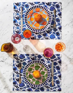 Placemat Set Of 2Wildbird Blu Small in Linen