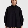 Poet ShirtSolid Black in Cotton Poplin