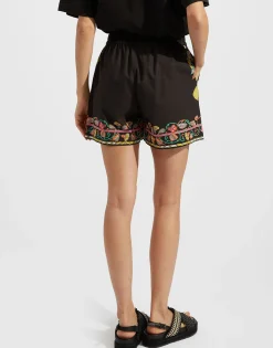 Pull-Up ShortsBorboni Placée Nero in Cotton Poplin