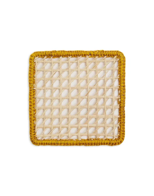 Raffia Coaster Set Of 4Mixed in Iraca