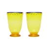 Rainbow Glasses Set Of 2Yellow in Glass