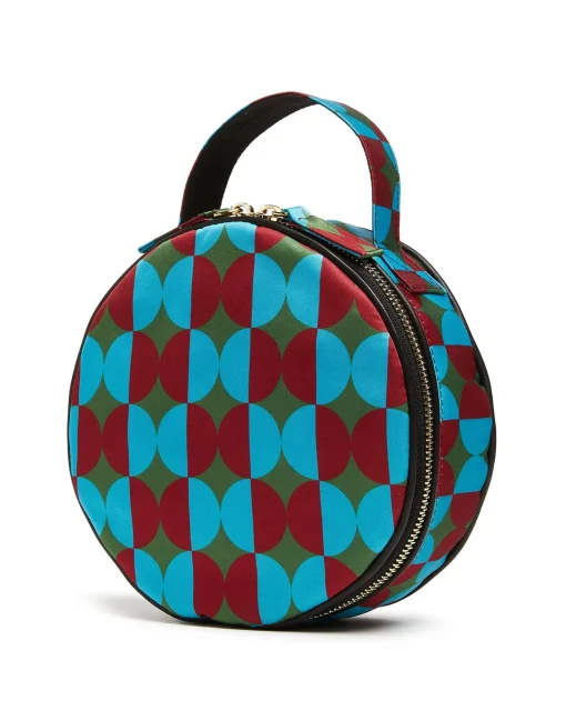 Round PochetteMezzaluna Green in Duchesse