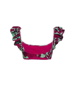 Ruffle Bikini TopLilium Purple in Piquet Lycra