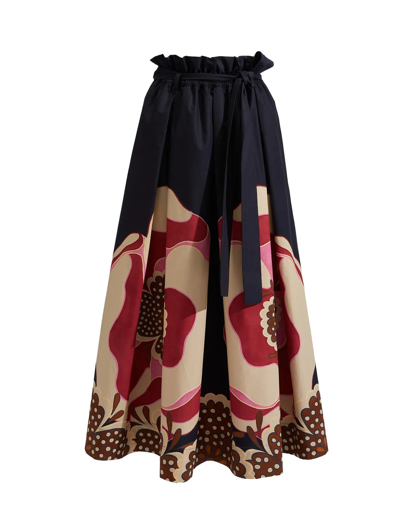 Sardegna SkirtPoppies Fuxia Placée in Popeline Cotton