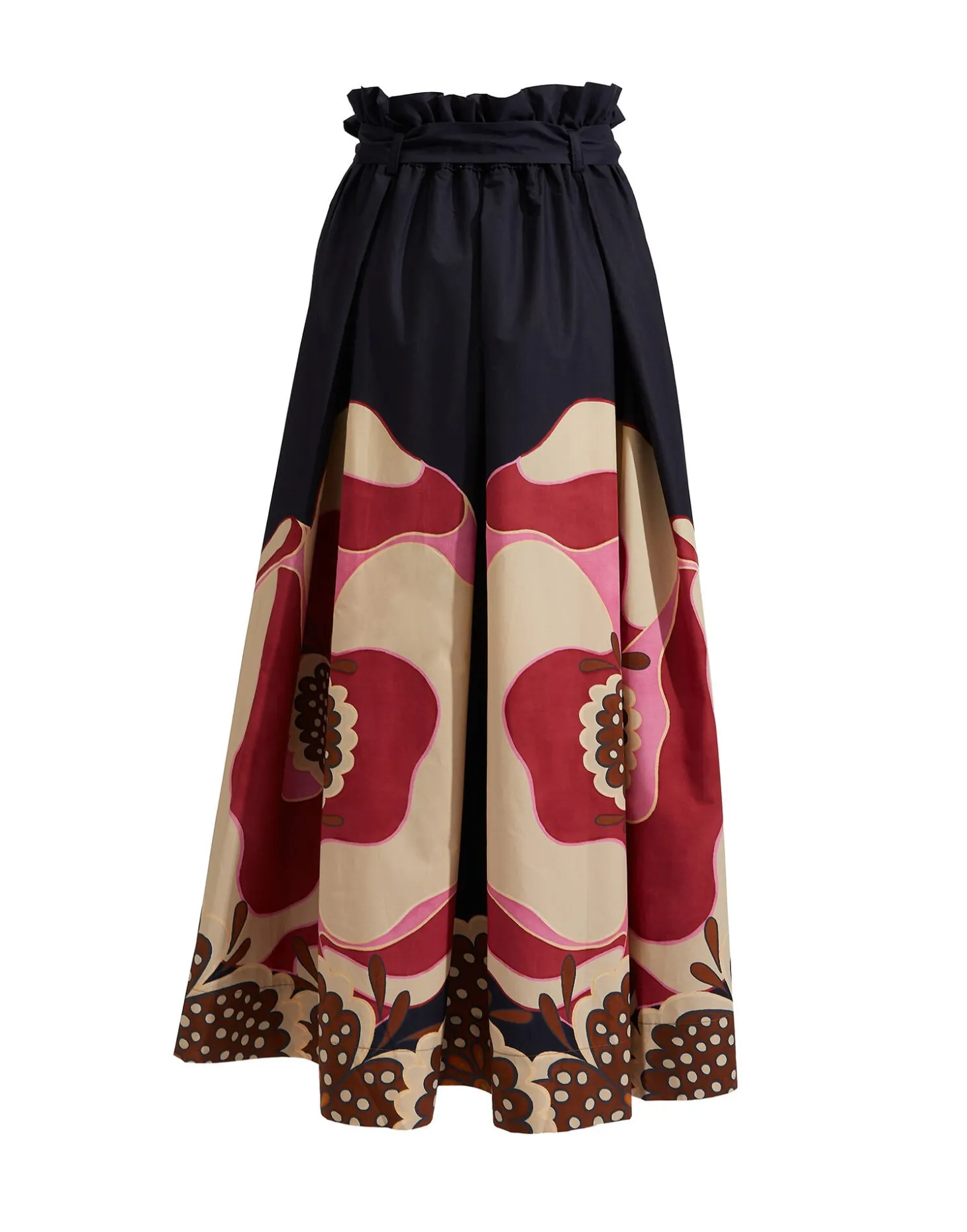 Sardegna SkirtPoppies Fuxia Placée in Popeline Cotton