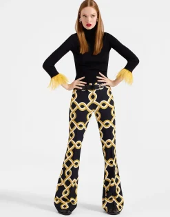 Saturday Night PantsTackle Black in Sablé Satin