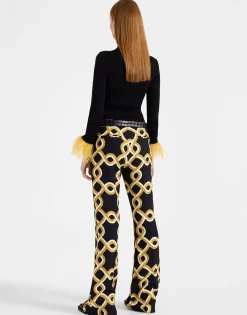 Saturday Night PantsTackle Black in Sablé Satin