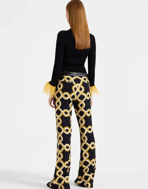 Saturday Night PantsTackle Black in Sablé Satin