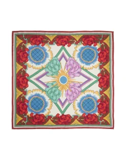 Scarf Double (90X90)Taormina Placée Ivory in Twill Silk
