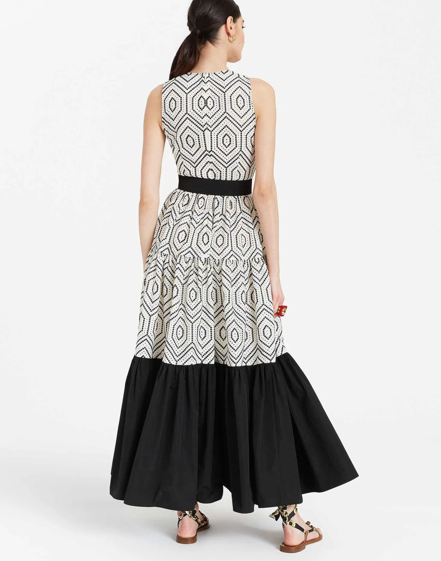 Sleeveless Big DressSolid Ivory in Cotton Sangallo